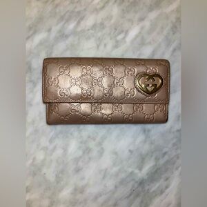 GUCCI GUCCISSIMA LOVELY HEART WALLET - ROSE GOLD